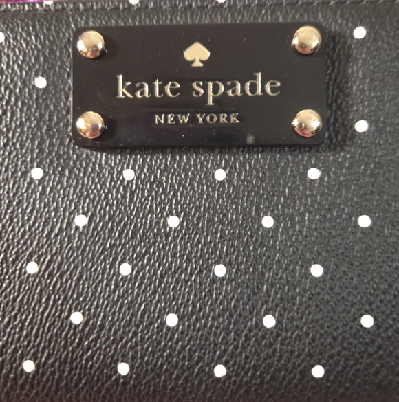 EUC Kate Spade Black/White Polka Dot Wallet - Picture 2 of 7
